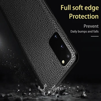 Telefon Pouzdro Pro Samsung S20 Ultra S10 S10e S9 S8 S7 Edge Poznámka 8 9 10 20 Plus A10 A20 A30 A40 A50 A70 A51 A71 Litchi Textura Krytu