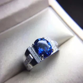 Tmavě modrý topaz pánské prsten, 925 stříbro, luxusní atmosféra, krásné barvy, rychlé dodání