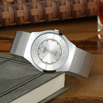 Top Značky Luxusní Vodotěsné Hodinky WWOOR Módní Příležitostné Obchodní Muž Náramkové hodinky Quartz-Hodinky Relogio Masculino velký digitální