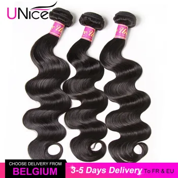 UNICE 30 Palcový Tělo Vlna Brazilský Virgin Vlasy Svazky Přírodní Barva Lidské Vlasy Tkát 1/3/4 pro Afriku Americké Ženy