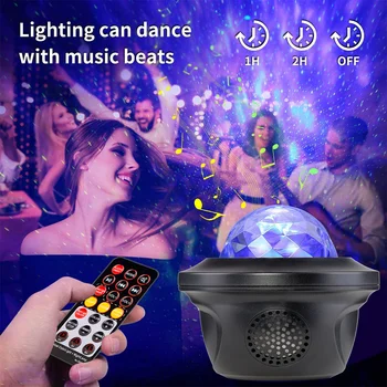 USB LED Hvězda, Noc, Světlo, Hudba Starry Vodní Vlny Projektor Fázi Světla, Bluetooth Dálkové Ovládání Projektoru Projektor Světlo Dekor