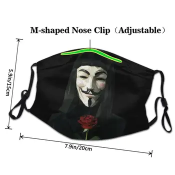 V Pro Vendetta Anonymous Maska Na Obličej Muže Proti Oparu Prachu Guy Fawkes Maska Ochranný Kryt Respirátor Prodyšné Úst Muflové