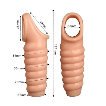 Velké silikonové Mužské penis rukáv zvětšení popruh na otroctví cock ring extender silné kondomy Opakovaně Intimní Zboží erotické hračky, robertek