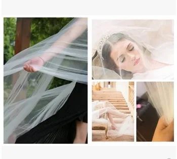 Veu De Noiva 2020 Skutečné Fotografie Bílá Slonová kost Svatební Závoj 10m Dlouhé Svatební Veis Svatební Doplňky