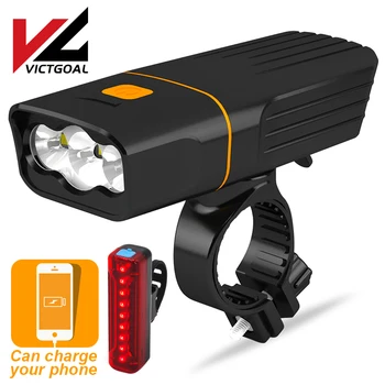 VICTGOAL LED Bike Světlo USB Dobíjecí Kolo Světla Nastavit Nepromokavé Cyklistické MTB Světlomet A zadní Světlo Svítilna na Kolo