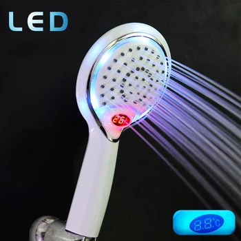 Vidric Automatické LED Světlo Sprchová hlavice 3 Barvy LED Kapesní Koupelna Romantické Světla Přenosné Úsporu Vody Digitální Teplotní
