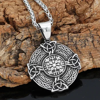 Viking Severské pohanské uzel amulet, štít z nerezové oceli náhrdelník šperky