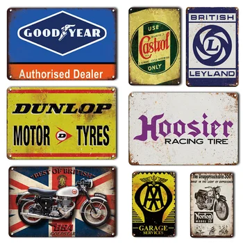 Vintage British Leyland Pocínovaných Obraz, Plakát Garáži Služeb, Kov, Znamení, Dekorativní Deska Retro Garage Klubu Art Wall Decor