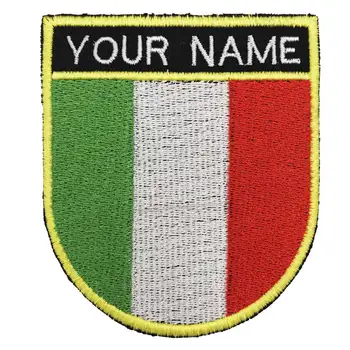 Vlastní vlajka ITÁLIE název patche osobní žehlička na háček zálohování vyšívané
