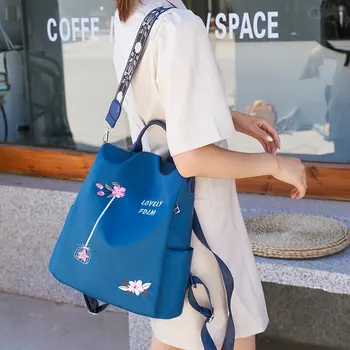 Vodotěsné anti theft Oxford batoh ženy s výšivkou květinové elegantní žena školní tašky batohy pro Dospívající Dívky, dospívající