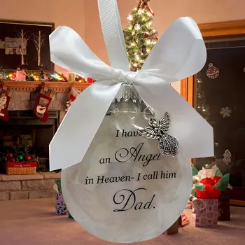 Vánoční Ornament Péřové Míče - Anděl V Nebi Memorial Ozdoba Odolné Otec Memorial Ornament