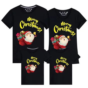 Vánoční Seniory Módní Rodina Rodina Odpovídající Oblečení T-shirt Rodina Oblečení Matka Otec Dítě Krátký Rukáv