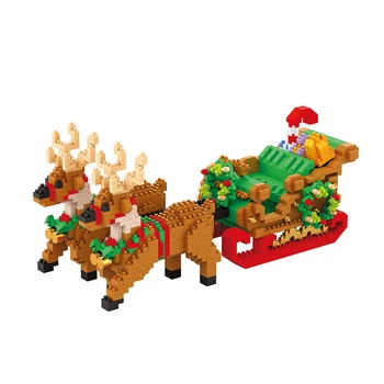 Vánoční Série Mini Stavební Bloky Čísel Spojení Santa Claus Sněhulák Elk Strom Cihly Hračky Pro Vánoční Dárek Děti Hračky