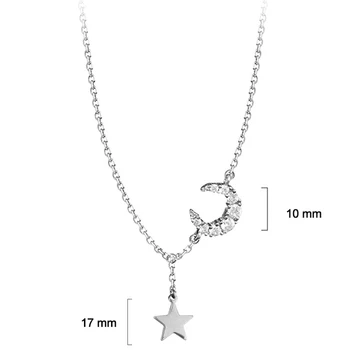 XIYANIKE 925 Sterling Silver Horké Módní Hvězdy, Měsíc Střapcem Přívěskem Náhrdelník Pro Ženy, Dívky, Svatební Party, Okouzlující Šperky, Dárky