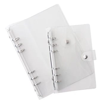 Yoofun A5 A6 Notebook Průhledný PVC Kryt Loose-leaf Notebook w Vládce Jarní Pojivo Notebooků pro Kanceláře, Školy, Papírnictví