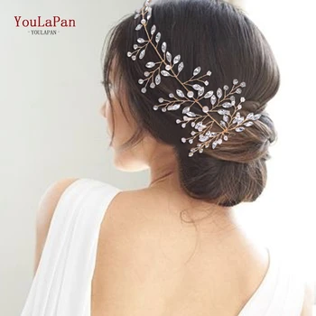 YouLaPan HP21 Svatební Headpieces Drahokamu Svatební Klipy, Svatební pokrývky hlavy Crystal Svatební Vlasy Příslušenství Nevěsta Vlasy Šperky
