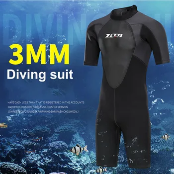 ZCCO 3mm neoprenový oblek Mužů krátký rukáv plavky, Potápění, Šnorchlování spearfishing potápění oblek Surfování Sunproof jeden kus set