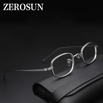 Zerosun Malé brýle Muži Nerd Titan Muž Obdélník Brýle Krátkozrakost, Dioptrie Proti Modré Samozabarvovací Čočky