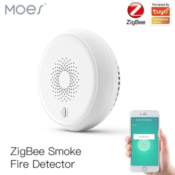 Zigbee Smart Kouře Požární Poplachové Čidlo Detektor Domácí Bezpečnostní Systém napájen z Baterie Alarm Bezdrátový Inteligentní Život Tuya Ovládání Aplikace