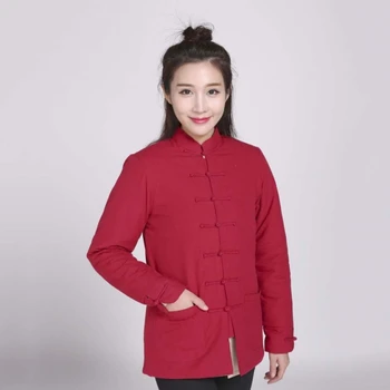 Zimní Nové Přijet Dámské Prošívané bundy Tradiční Čínské Tang Oblek Kabát Ženské Kung-Fu, Tai Chi Jednotných CottonThick Bunda
