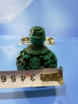 Čína Tyrkysové vyřezávané dragon starý Peking šňupací láhve