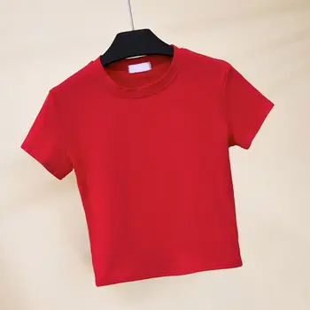 Ženy, Dívky Letní Krátký Rukáv T-Košile Jednobarevné Půl Vysoká Krk Svetr Slim Top Sport Základní Ležérní Streetwear