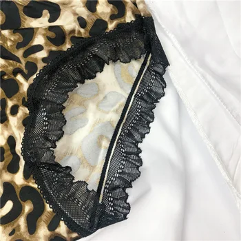 Ženy Podprsenku Sady Leopardí Tisku Sexy Podprsenky Oblek Drát Zdarma Spodní Prádlo Střední Pasu Kalhotky 2020 Nové