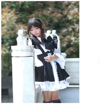 Ženy, Služka Oblečení Anime Dlouhé Šaty Černá a Bílá Zástěra Šaty Lolita Šaty Cosplay Kostým