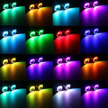 1 Pár RGB LED Multi-Barva Angel Eyes Žárovky 12V Dálkové LED Žárovka, Blesk, Auto Světlometu, Vhodné Pro BMW E39 E60 E61 E63 E64