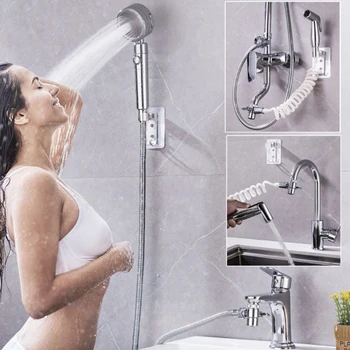 1 Sada Odnímatelný Dřez Sprcha Rozšíření Head Set Nastavitelné Rychlé Připojení Baterie Ruční Sprcha pro Mytí Vlasů Sprcha Koupelna Domů