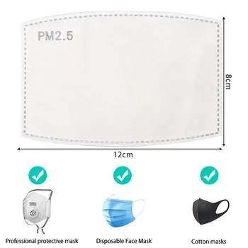 10/100 ks PM2.5 Anti Prach na Jedno použití Úst Kryt Podložky Náhradní Filtr s aktivním uhlím Pad pro Dospělé Úst Maska na Obličej Masky