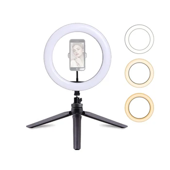 10 Palcový Selfie LED Ring Light Studio Lampa s Live Desktop Stativ Telefon Držitel Stojan Fotografické Ringlight pro Desktop Youtube