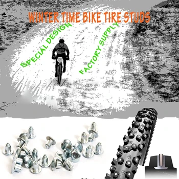 100ks Pneumatik Hřeby pro Fat Bike Motorka Knoflíky pro Fat-bike Mount Snow Pneumatiky ploché knoflíky s Karbidovou špičkou Mraky Parcely de Pneus Neige