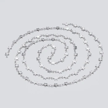 10m 304 z Nerezové Oceli Řetězy Pájené Hvězdičkový Řetězy Pro Náramek, Náhrdelník DIY výrobu šperků Dekor Příslušenství