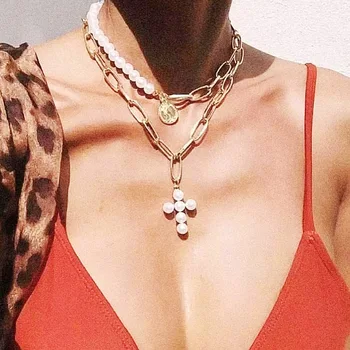 13 styly šperky s multi-vrstva náhrdelník pin mince zámek přechod láska shell pearl náhrdelník pro moderní ženy dárky velkoobchod