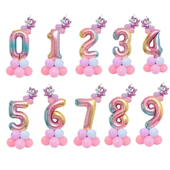 15PCS Číslo Fóliové Balónky Místné Narozeniny Balónky, Dekorace Počet Balón Happy Birthday Party Dekorace Děti Ballon Růžová