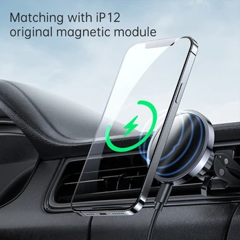 15W auto Magnetické Bezdrátové Rychlá Nabíječka držák telefonu Pro iPhone 12 ProMax D08A