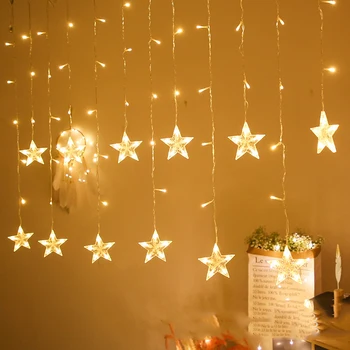 2,5 M Opony Světlo LED Hvězda Vánoční Věnec 220V EU Venkovní/Vnitřní osvětlení Řetězec Víla Lampa Svatební Holiday Party Dekorace