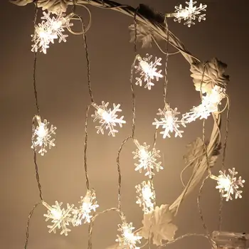 2,5 m Vánoční sněhové Vločky LED String Světla, Blikající Světla, Závěs, Světlo, Vodotěsné Prázdniny Svatební Party Nový Rok Víla Lig