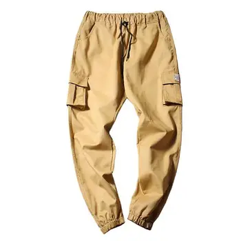 2018 Muži Hip Hop Streetwear Móda Bavlna Cargo Multi Pocket Kalhoty Ležérní Kalhoty Mužské Harémové Kalhoty Jogger Tepláky Plus 5XL
