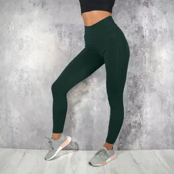 2019 Hot prodej solid Ženy Sportovní Kalhoty s Vysokým Pasem, Fitness Jóga Legíny Běží Posilovna Skřípat Kalhoty
