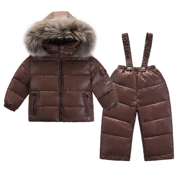 2019 módní dětské oblečení 2 kusy vyhovuje snowsuit péřová bunda pro dívky kabát dětské oblečení pro kluky parka zimní sníh nosit