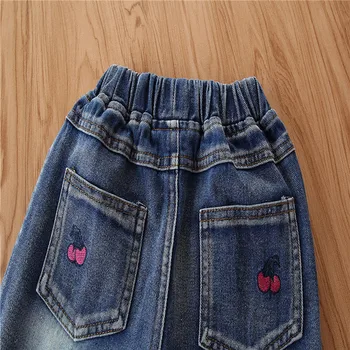 2020 jaro podzim děti oblečení Květinové ležérní džíny kalhoty dětské Oblečení Baby Girls Denim Tužka Kalhoty Dívčí džíny