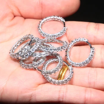 2020 Luxusní Značky Šperky Bílé Barvy Inlay Zirkony lesklý Prsten pro Ženy, Svatební Zásnubní Prsteny USA Velikost