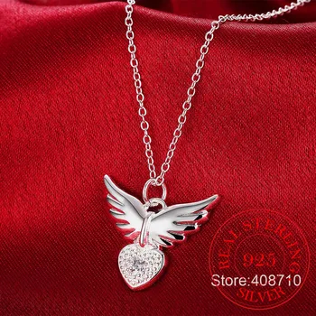 2020 Nový Drop Shipping 925 Sterling Silver Náhrdelníky Zirkony Angel Wings Náhrdelníky Šperky Límec Colar de Plata