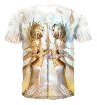 2020 Trendy módní tričko ve tmě svítí psychedelické 3D tisk pánské krátký rukáv letní streetwear casual T-shirt