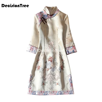 2021 čínské party šaty cheongsam qipao šaty tradiční čínské šaty dámské cheongsam výšivky moderní orientální qipao
