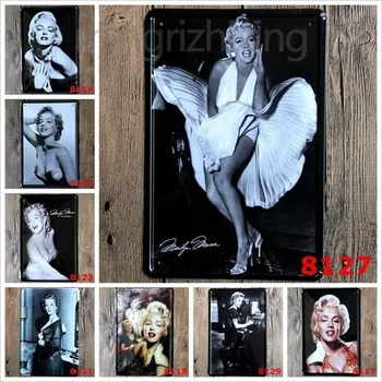 20x30 Cm Sexy Girls Marilyn Monroe Tin Znamení, Plakát k Filmu Umění Dům Cafe KTV Bar Vintage Metal Malování Samolepky na Zeď Home Dekor