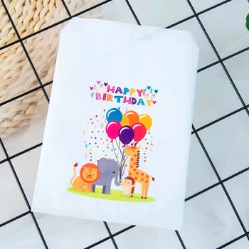 25pcs kraft papír happy birthday léčbě laskavost tašky pro dětské narozeninové party dekorace, cukroví, popcorn každé dárkové tašky