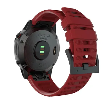 26mm Řemínek Quick Release Silikonové Easyfit Náhradní Silicagel Měkké Kapela wristStrap Pro Garmin Fenix 3 HR 6X 5X Plus smartwatch